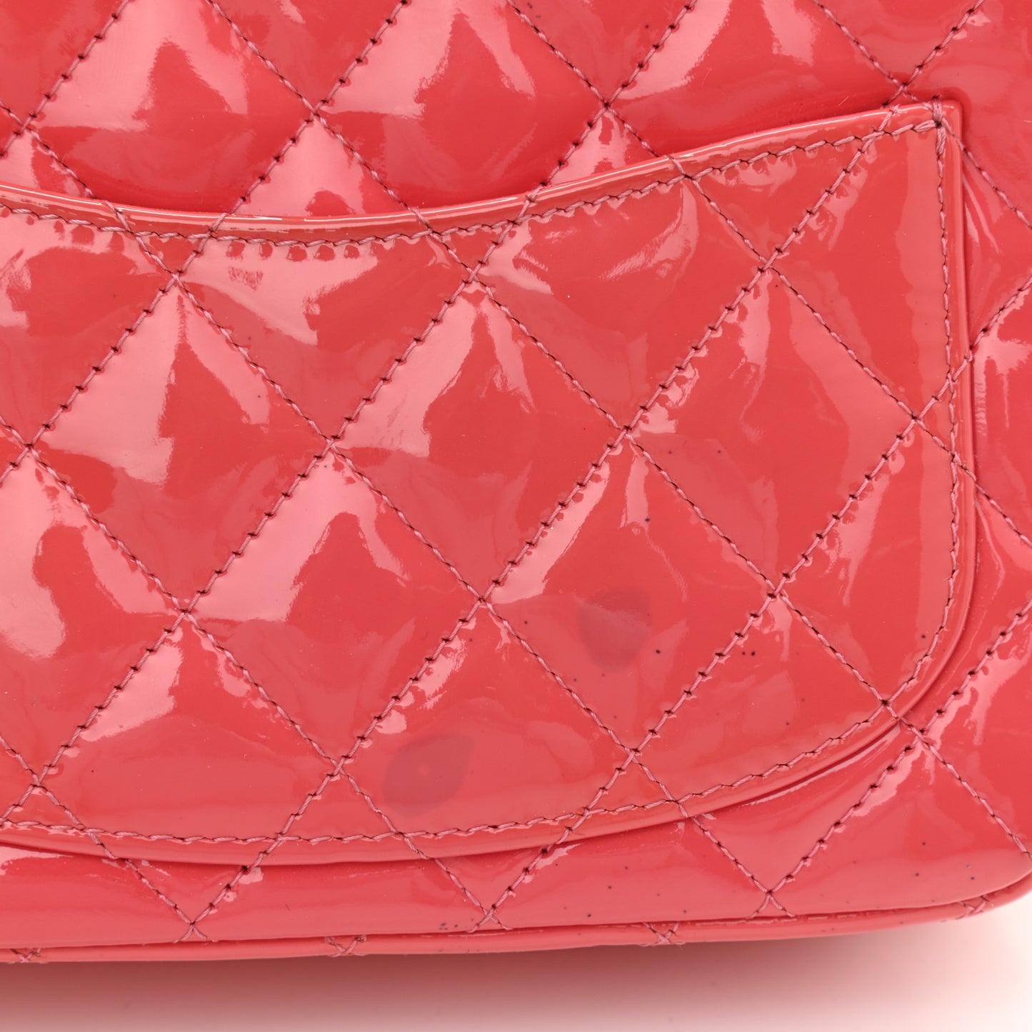 Patent Quilted Mini Square Flap Pink