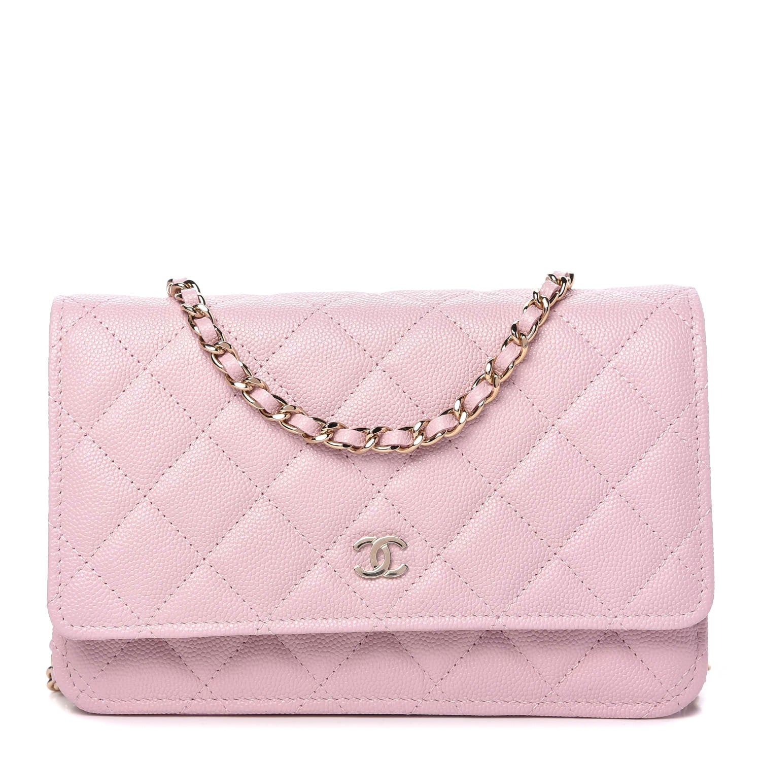 Chanel Caviar Quilted Wallet On Chain WOC Light Pink 1 of 12
