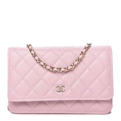Chanel Caviar Quilted Wallet On Chain WOC Light Pink 1 of 12