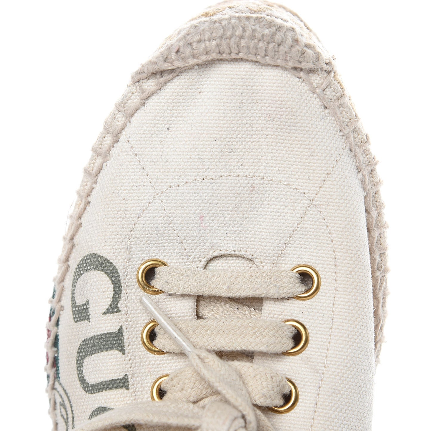 Canvas Logo Lace-Up Platform Espadrilles 36.5 Greggio Grege