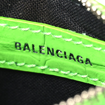 Balenciaga Extra Supple Calfskin Crocodile Embossed Le Cagole Shoulder Bag XS Acid Green 11 of 14