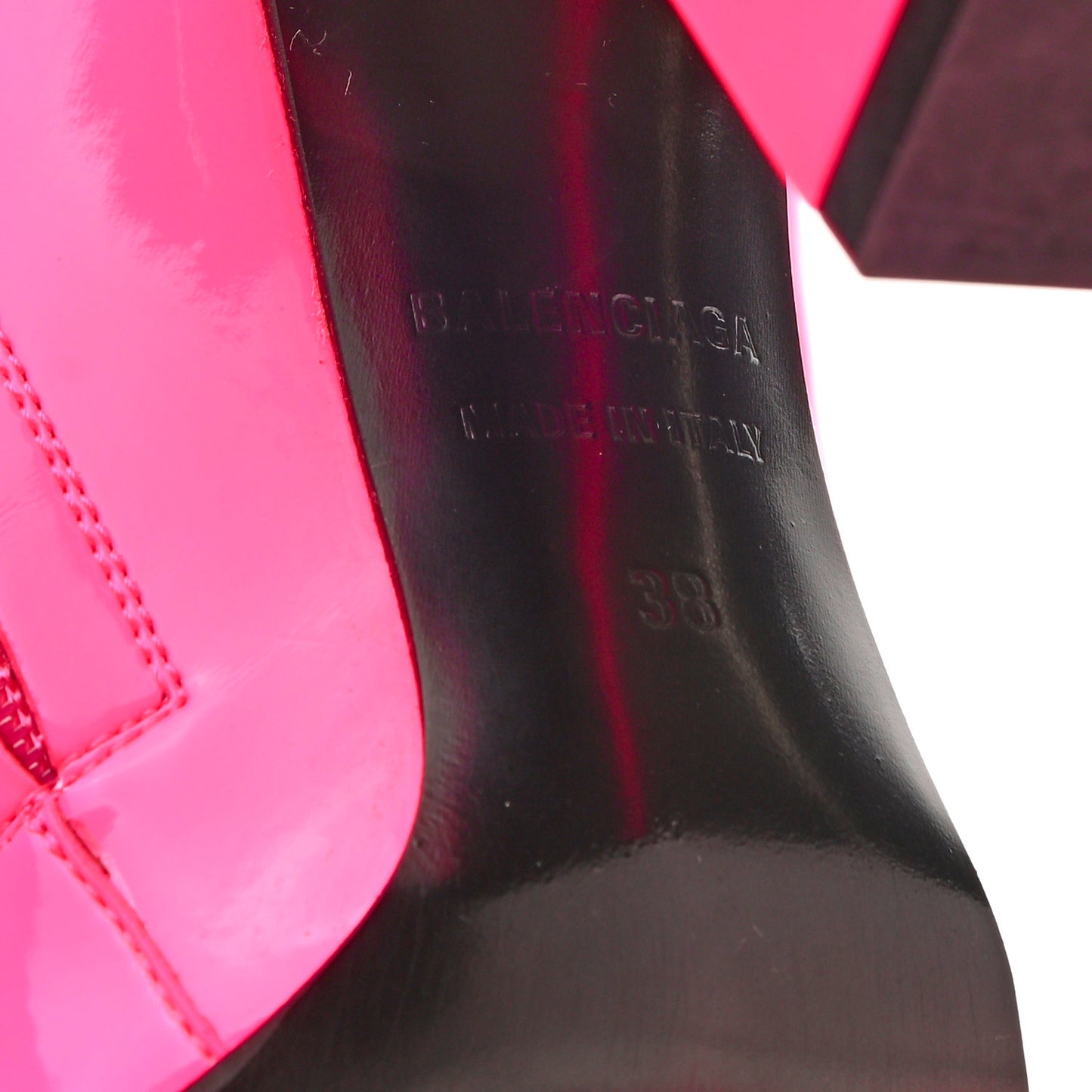 Glossy Patent Ankle Boots 38 Pink Fluo