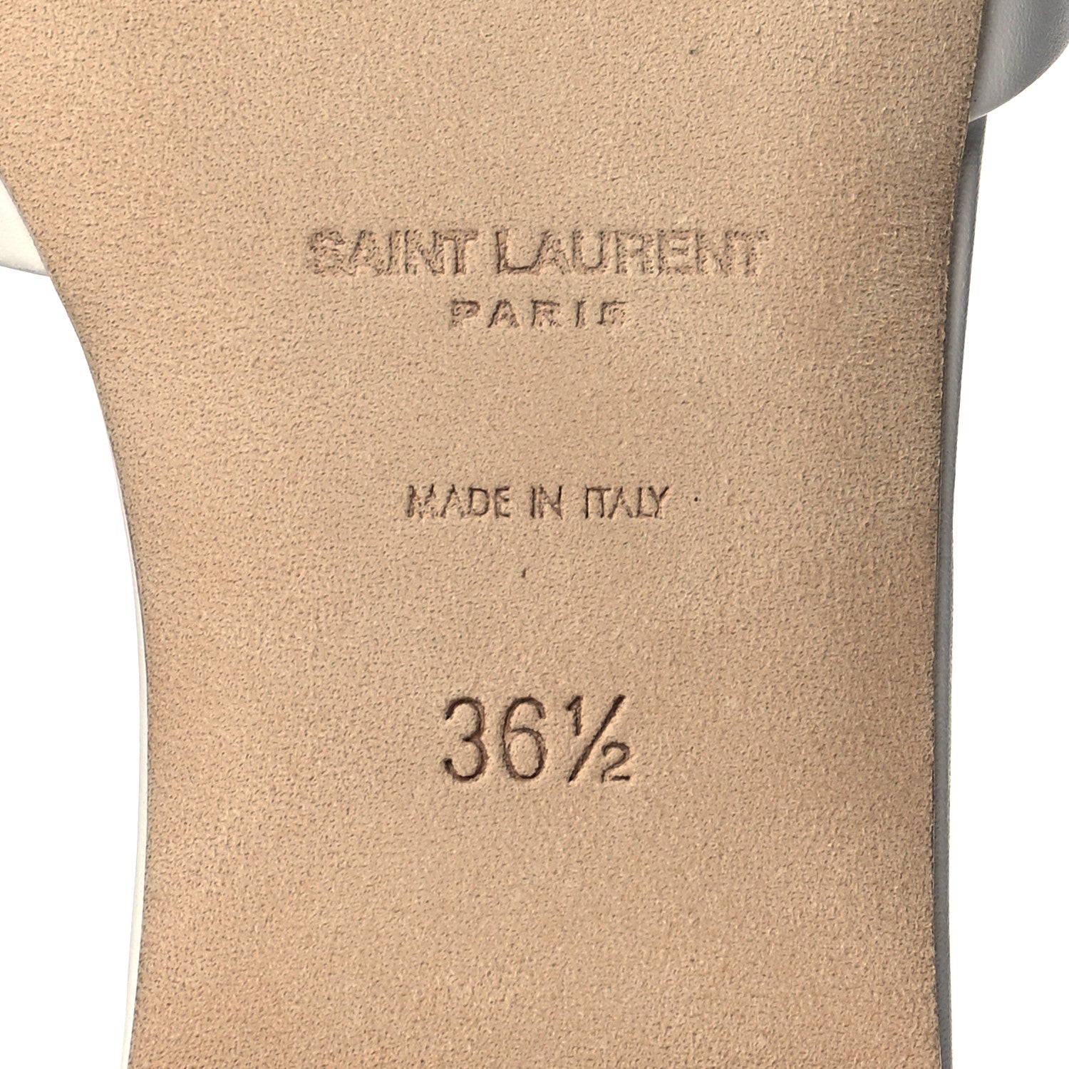 Saint Laurent Calfskin Tribute 05 Slide Sandals 36.5 White 8 of 12
