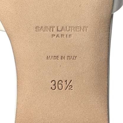Saint Laurent Calfskin Tribute 05 Slide Sandals 36.5 White 8 of 12