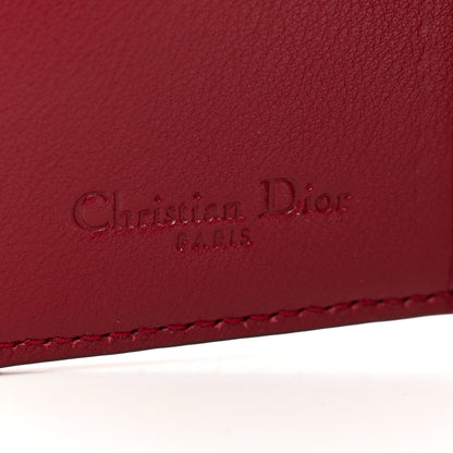 Christian Dior Patent Cannage Small Lady Dior Flap Card Holder Scarlet 6 of 6