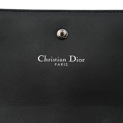 Christian Dior Metallic Patent Micro-Cannage Diorama Croisiere Chain Wallet Silver 6 of 7