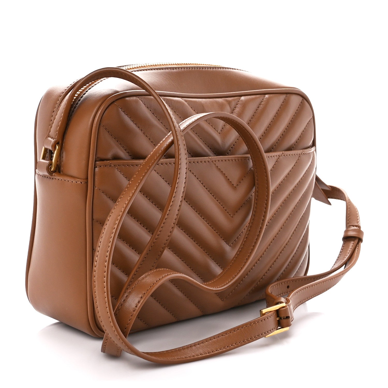 Saint Laurent Calfskin Matelasse Monogram Lou Camera Bag Cinnamon 3 of 12