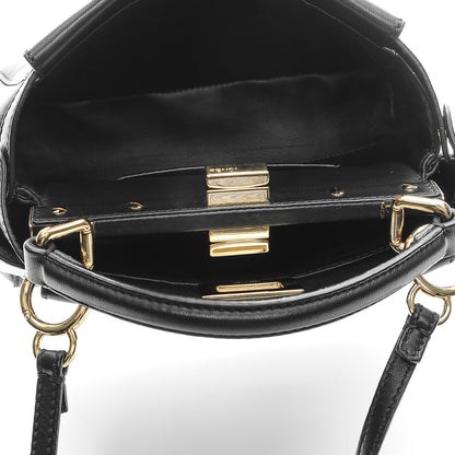 Fendi Nappa Mini Peekaboo Iconic Satchel Black 5 of 7