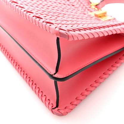 Fendi Vitello King Shiny Nappa Intreccio Small Peekaboo I SEE U Satchel Pink Dalia 10 of 10
