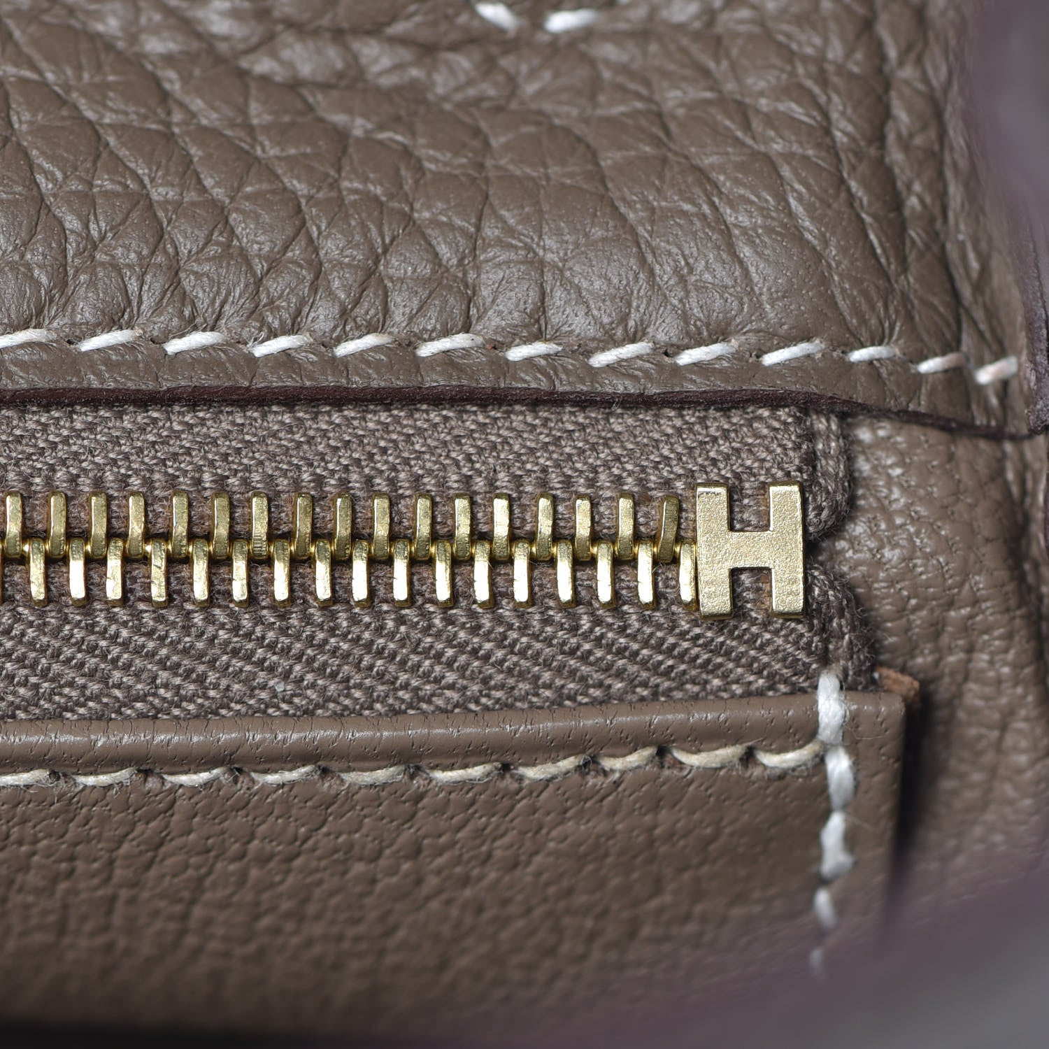 Hermes Taurillon Clemence Kelly Retourne 28 Etoupe 13 of 38