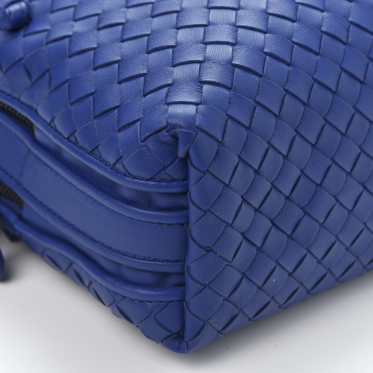 Nappa Intrecciato Double Compartment Crossbody Bag Atlantic Blue