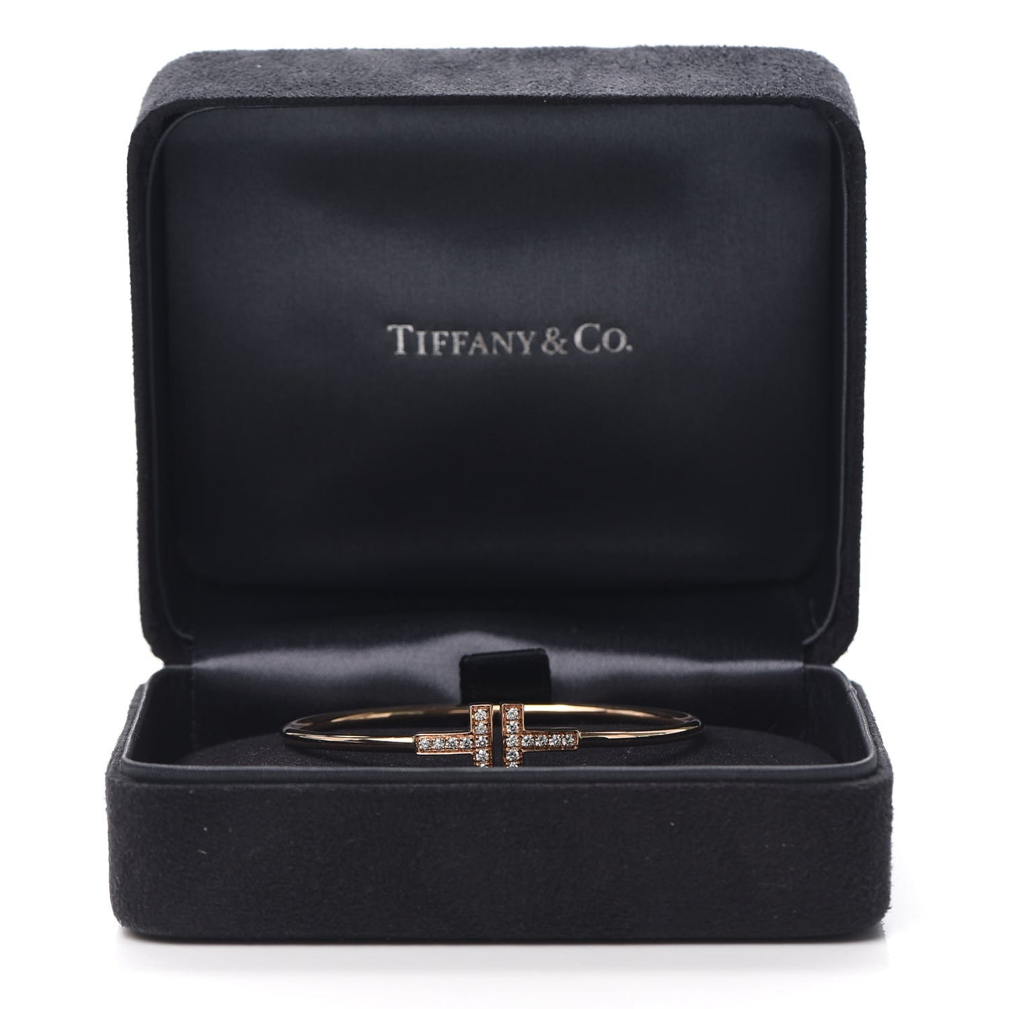 18K Rose Gold Diamond T Wire Bracelet