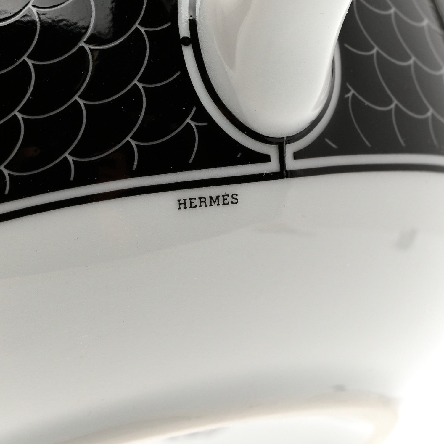 Hermes Porcelain H Deco Teapot Black 6 of 9