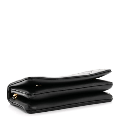 Louis Vuitton Lambskin Embossed Monogram Pochette Coussin Black 4 of 10