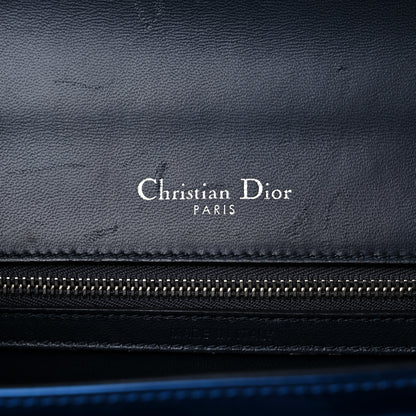 Christian Dior Metallic Patent Micro-Cannage Medium Diorama Flap Bag Blue 6 of 22
