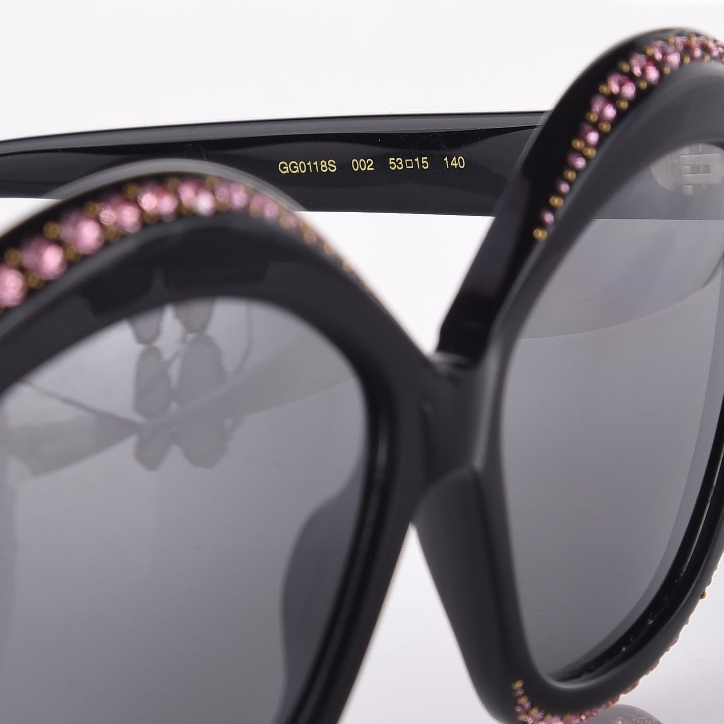 Crystal Cat Eye GG0118S Sunglasses Black