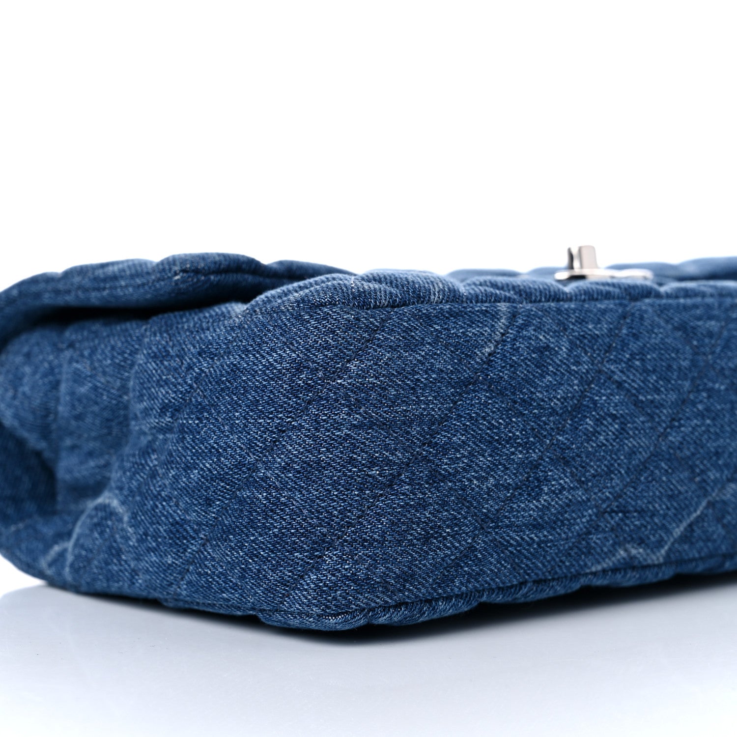 Chanel Denim Quilted CC Print Medium Single Flap Blue 8 of 10
