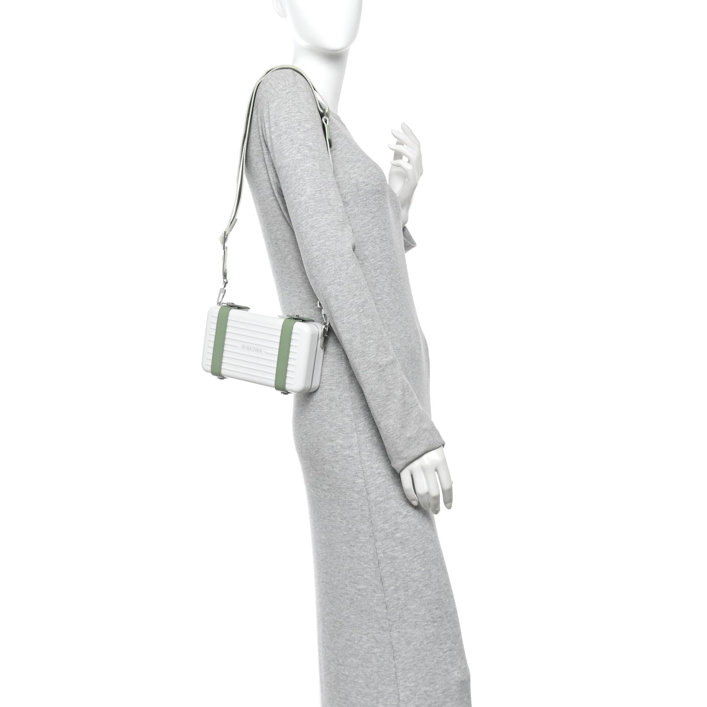 Gloss Polycarbonate Personal Cross-Body Bag White Green White Green