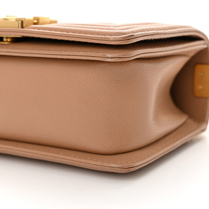 Chanel Caviar Quilted Small Top Handle Boy Flap Beige 10 of 11