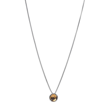 David Yurman Sterling Silver Citrine 8mm Petite Chatelaine Pendant Necklace 1 of 4