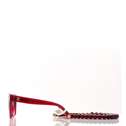 Chanel Acetate Chain Square Sunglasses 5487-A Burgundy 3 of 9