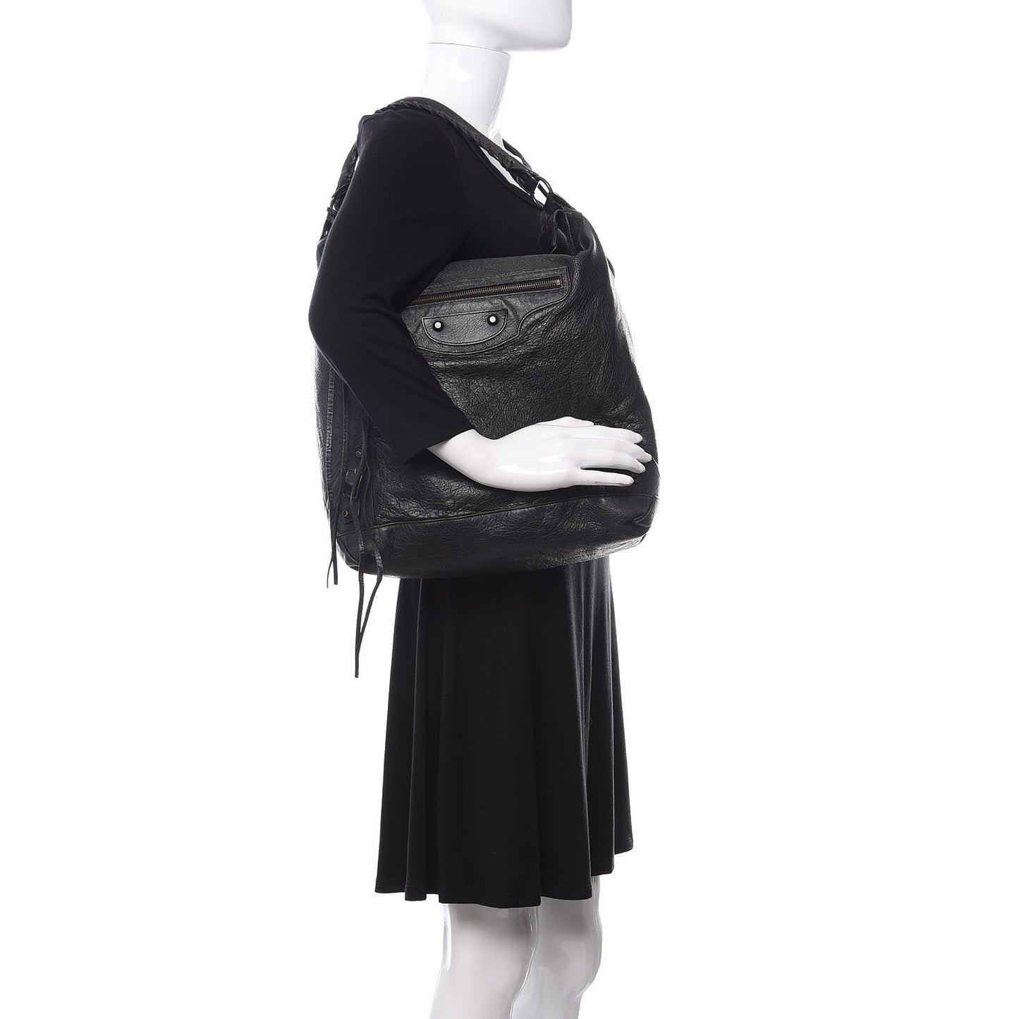 Agneau Classic Hardware Day Hobo Black
