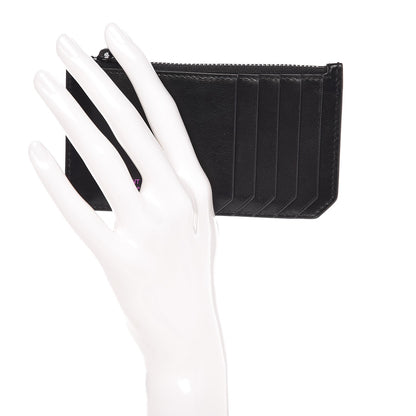 Saint Laurent Calfskin 5 Fragments Zip Pouch Card Holder Black 2 of 6
