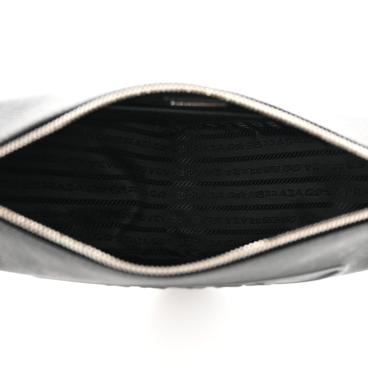 Saffiano Cuir Triangle Logo Embossed Triangle Shoulder Bag Black