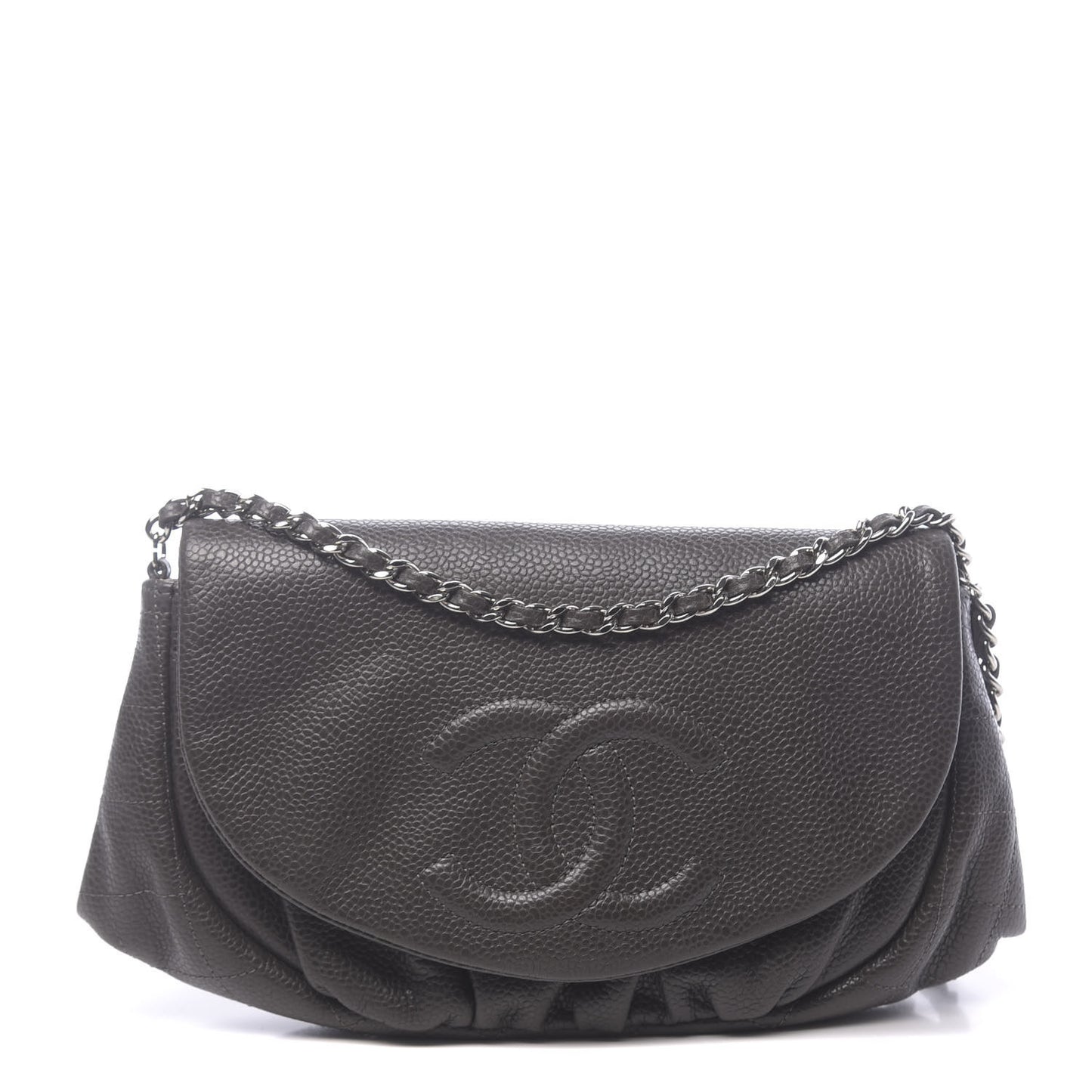 Caviar Half Moon Wallet On Chain WOC Grey