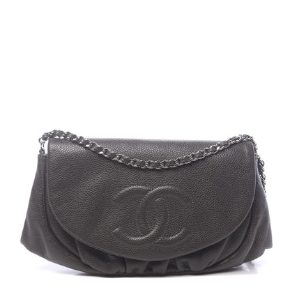 Chanel Caviar Half Moon Wallet On Chain WOC Grey 1 of 11