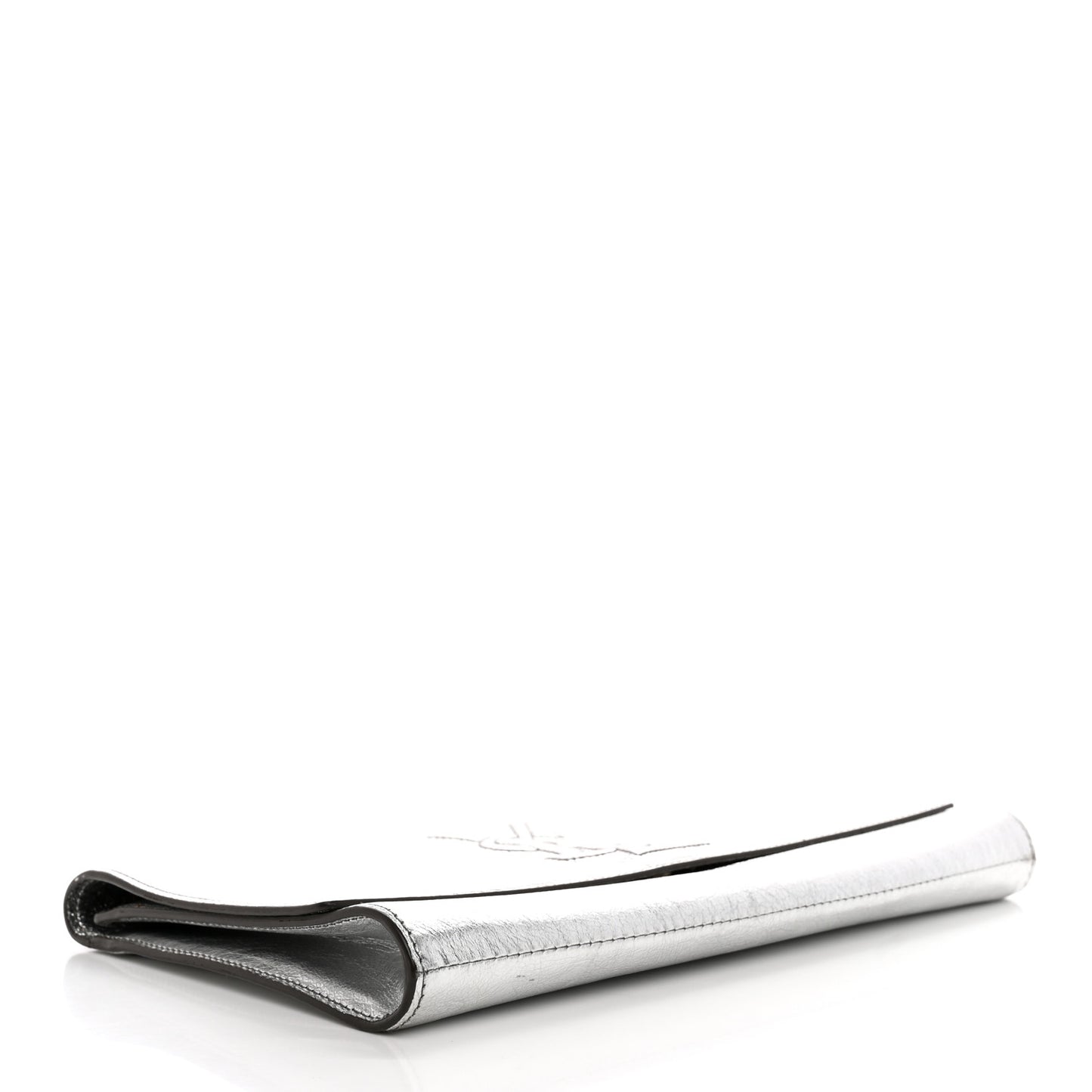 Metallic Calfskin Monogram Large Belle De Jour Clutch Silver