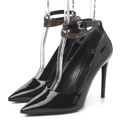 Louis Vuitton Patent Monogram Call Back Pumps 38 Black 3 of 9