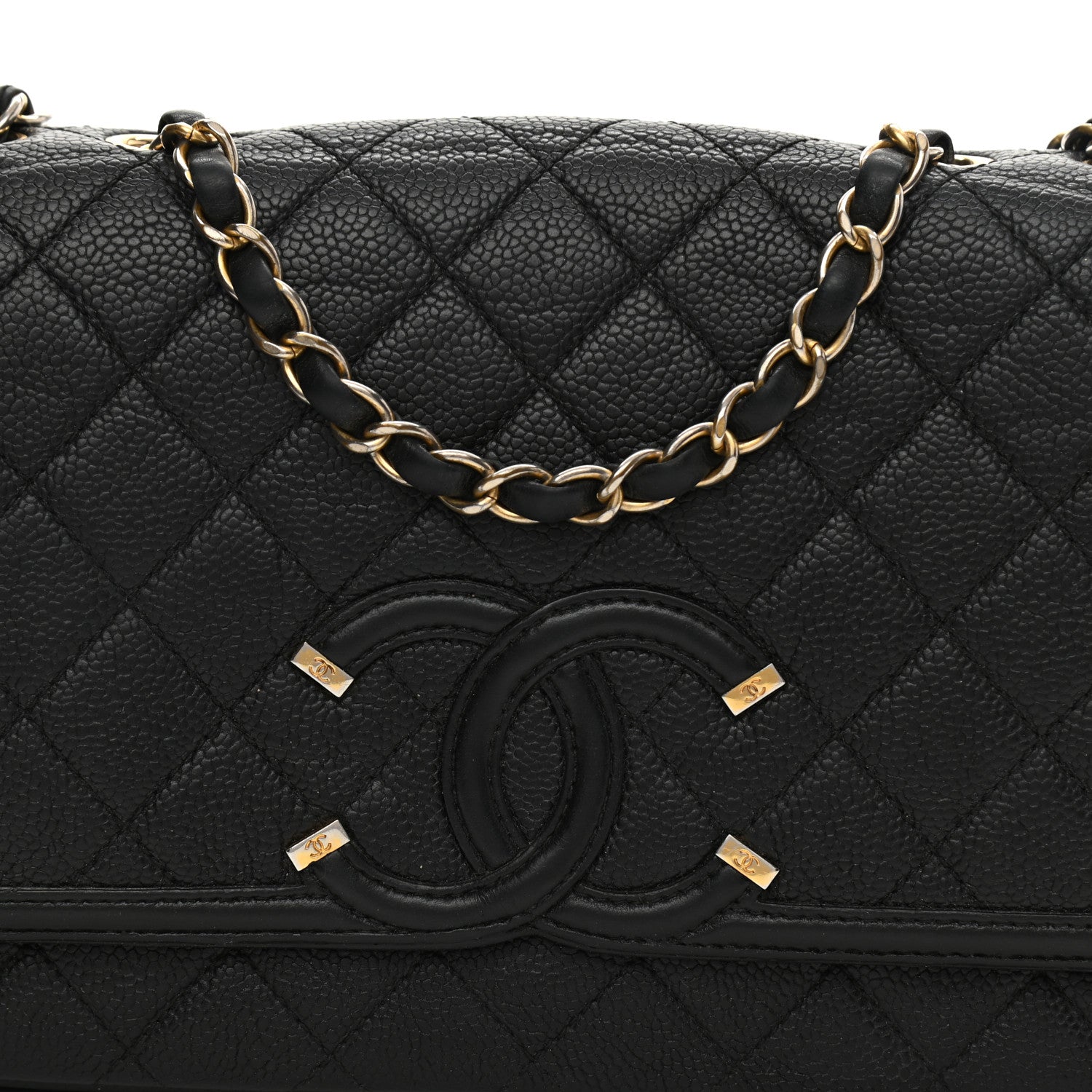 Chanel Caviar Quilted Medium CC Filigree Flap Black 8 of 15