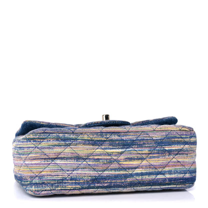 Chanel Striated Quilted Classics in Fabrics Mini Rectangular Flap Blue 4 of 10
