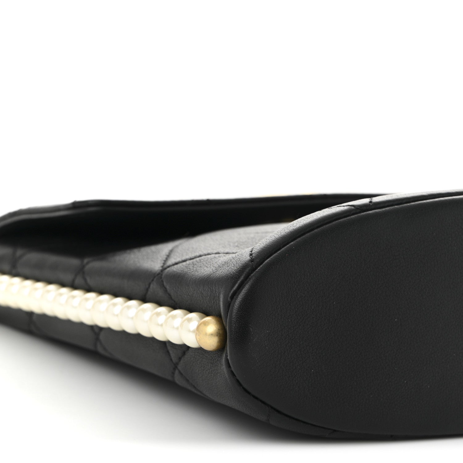 Chanel Calfskin Quilted Pearl Small About Pearls Hobo Bag Black 9 of 10
