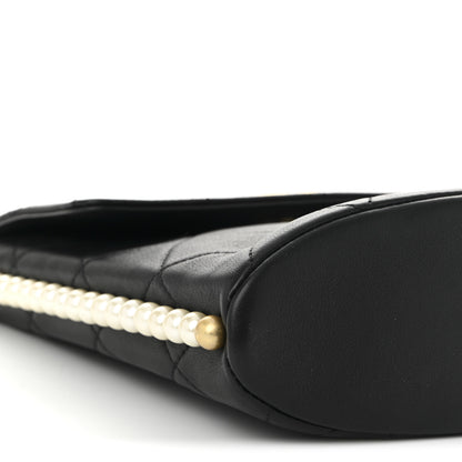 Chanel Calfskin Quilted Pearl Small About Pearls Hobo Bag Black 9 of 10