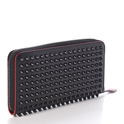 Christian Louboutin Calfskin Panettone Spiked Zip Around Wallet Black 3 of 6