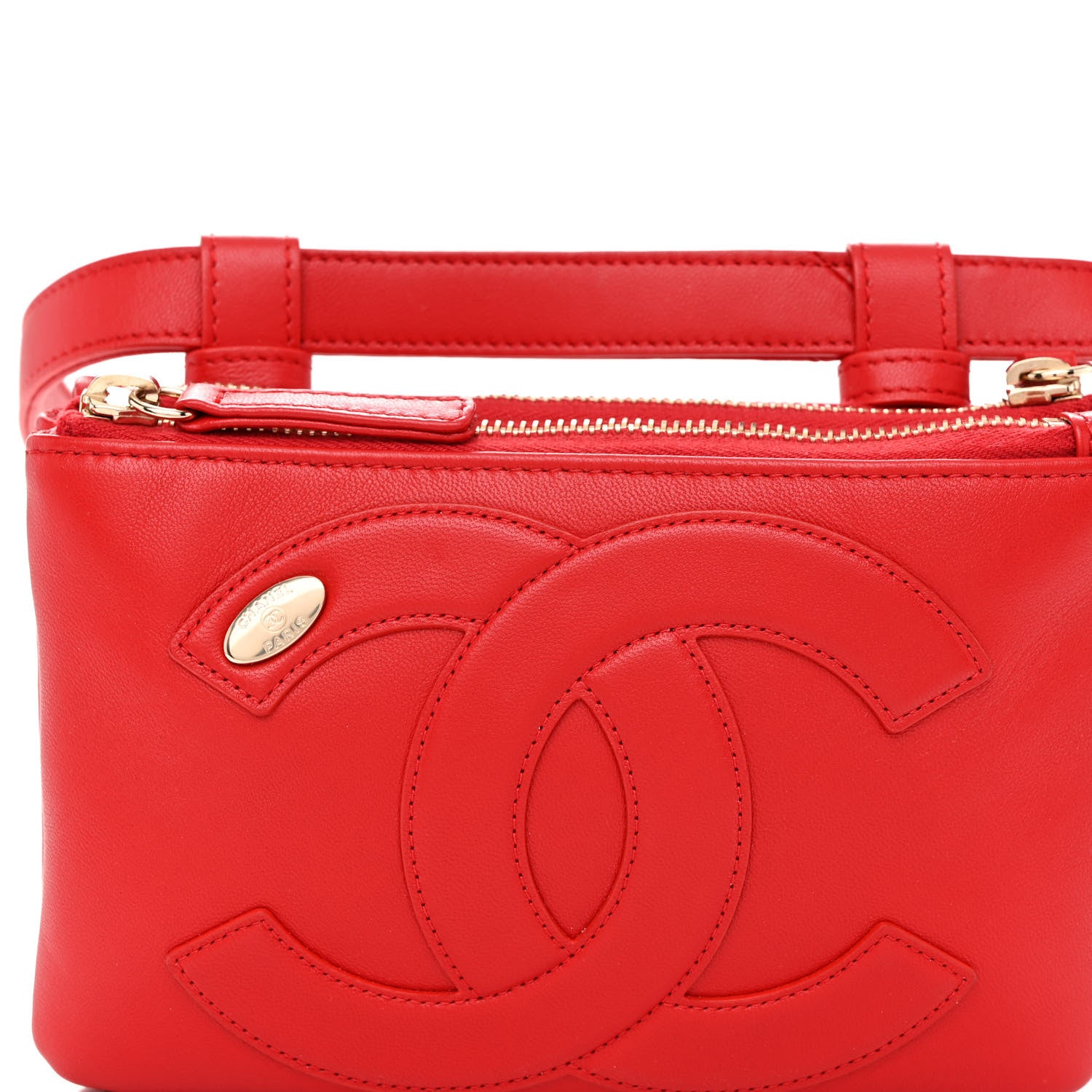 Chanel Lambskin CC Mania Waist Belt Bag Red 9 of 11