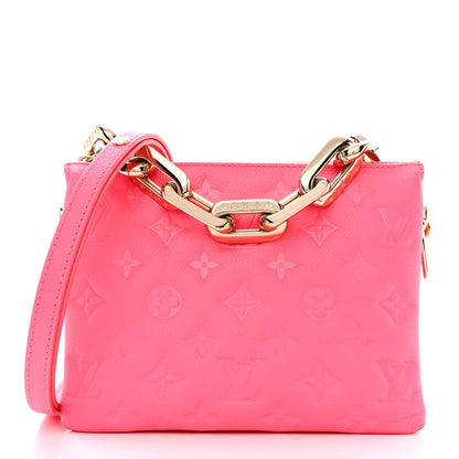 Louis Vuitton Calfskin Embossed Monogram Coussin BB Rose Fluo 1 of 18