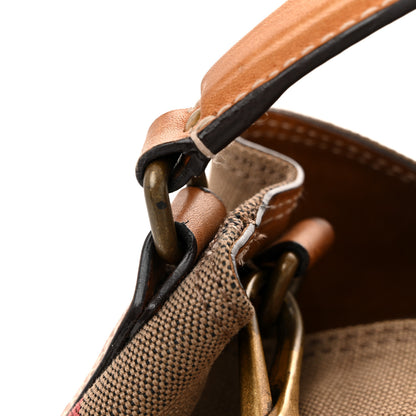 Burberry Canvas Mega Check Medium Ashby Hobo Saddle Brown 15 of 16