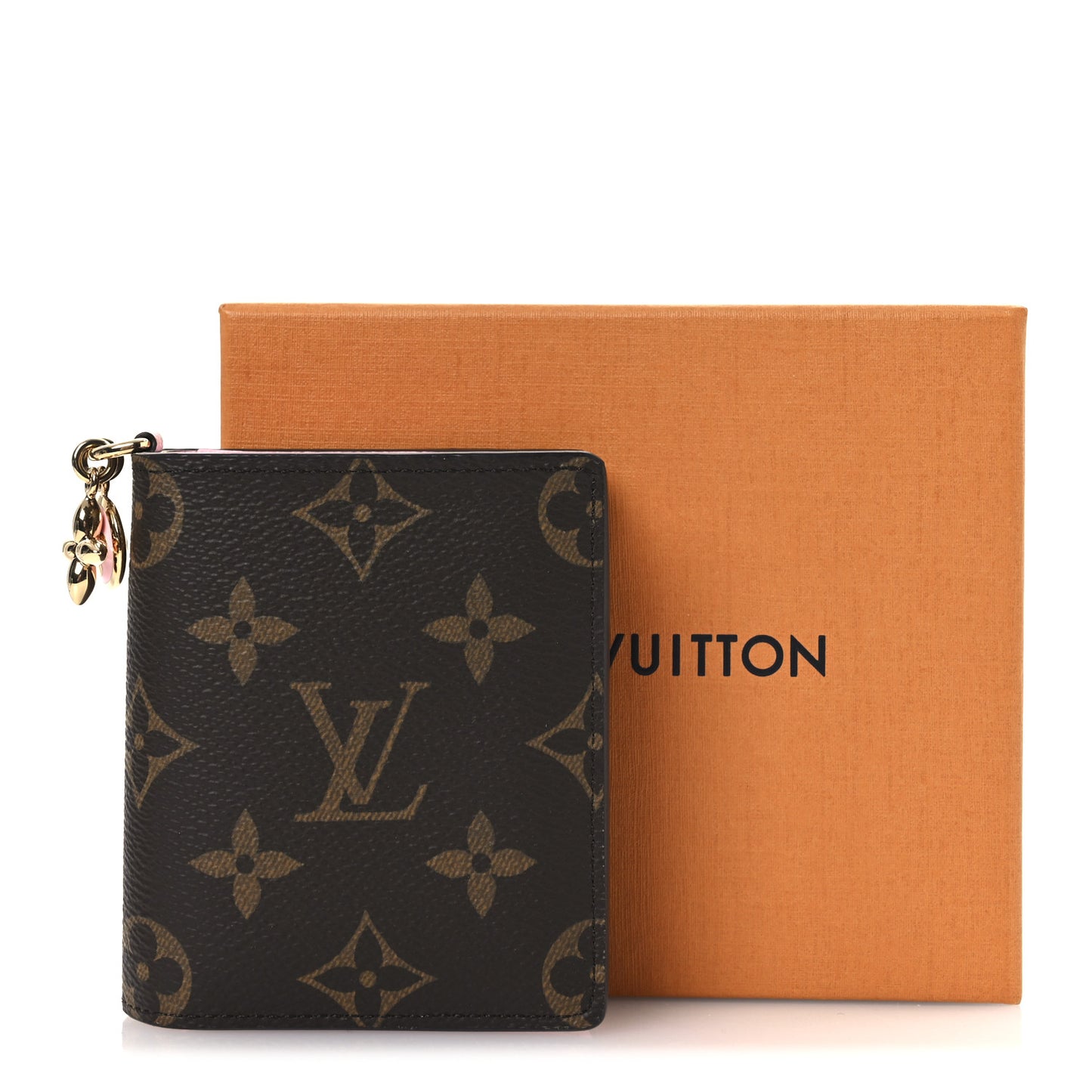 Monogram LV Charms Pocket Wallet Cotton Candy
