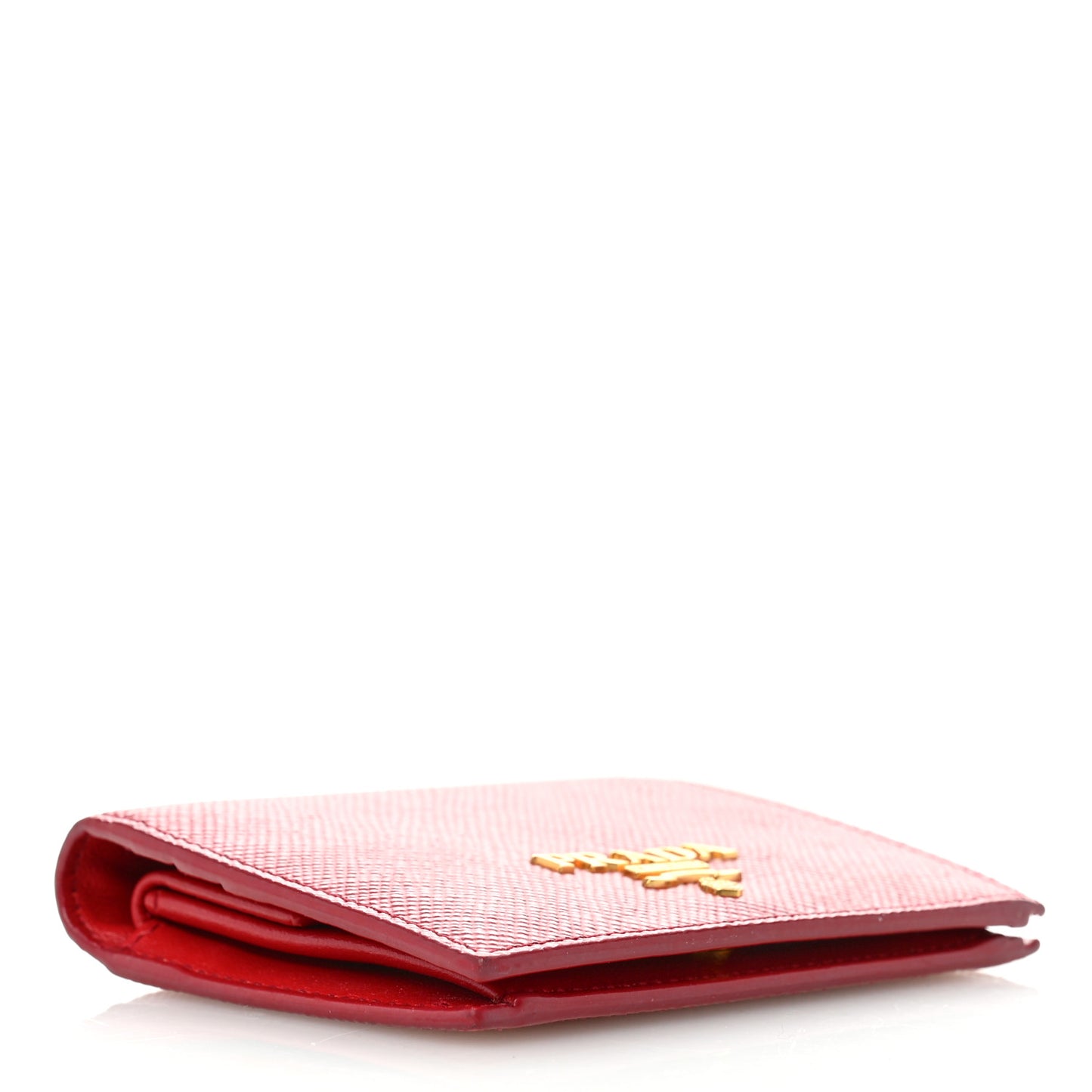 Saffiano Metal Compact Snap Bi-Fold Wallet  Fuoco