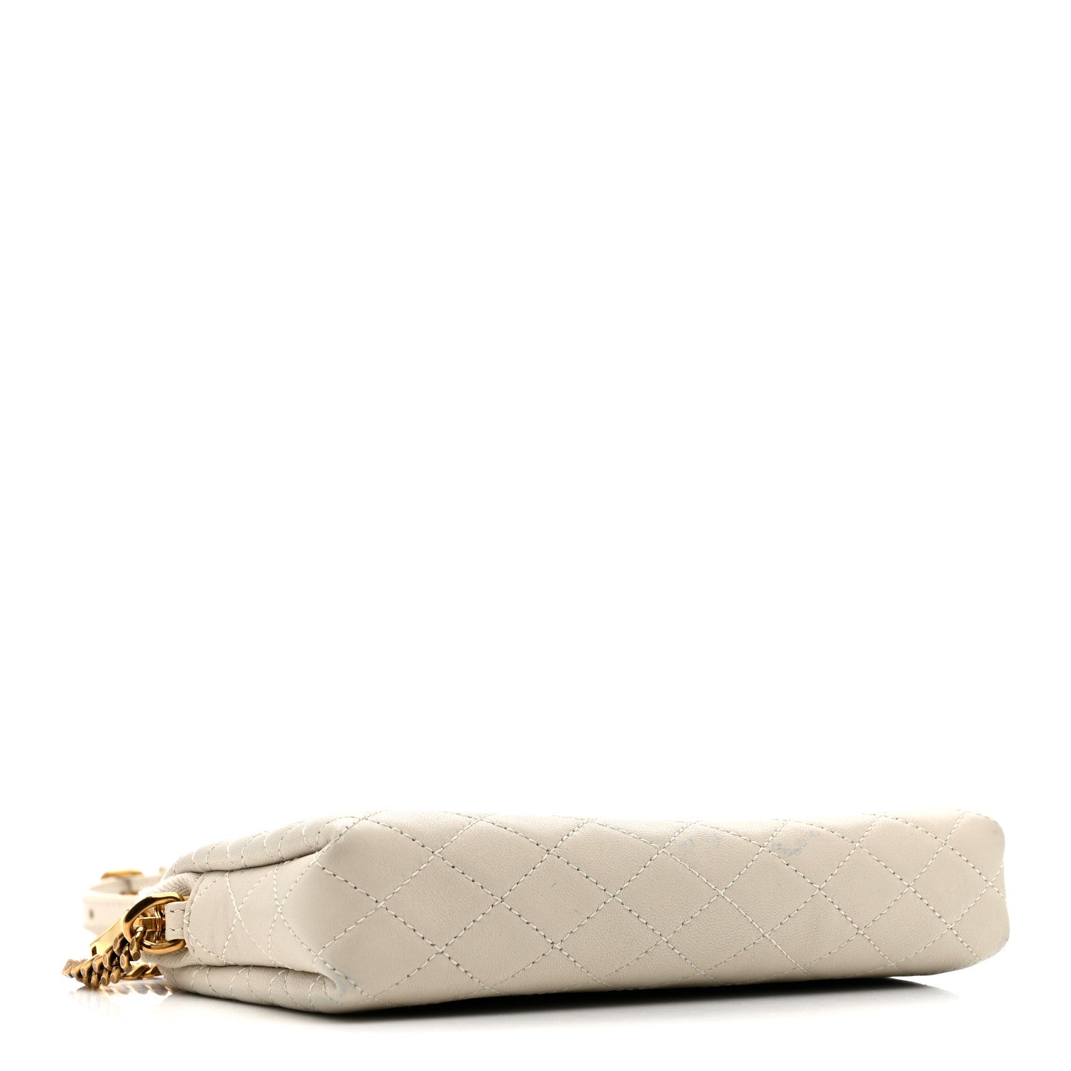 Saint Laurent Lambskin Quilted Gaby Zipped Pouch Crema Soft 4 of 10