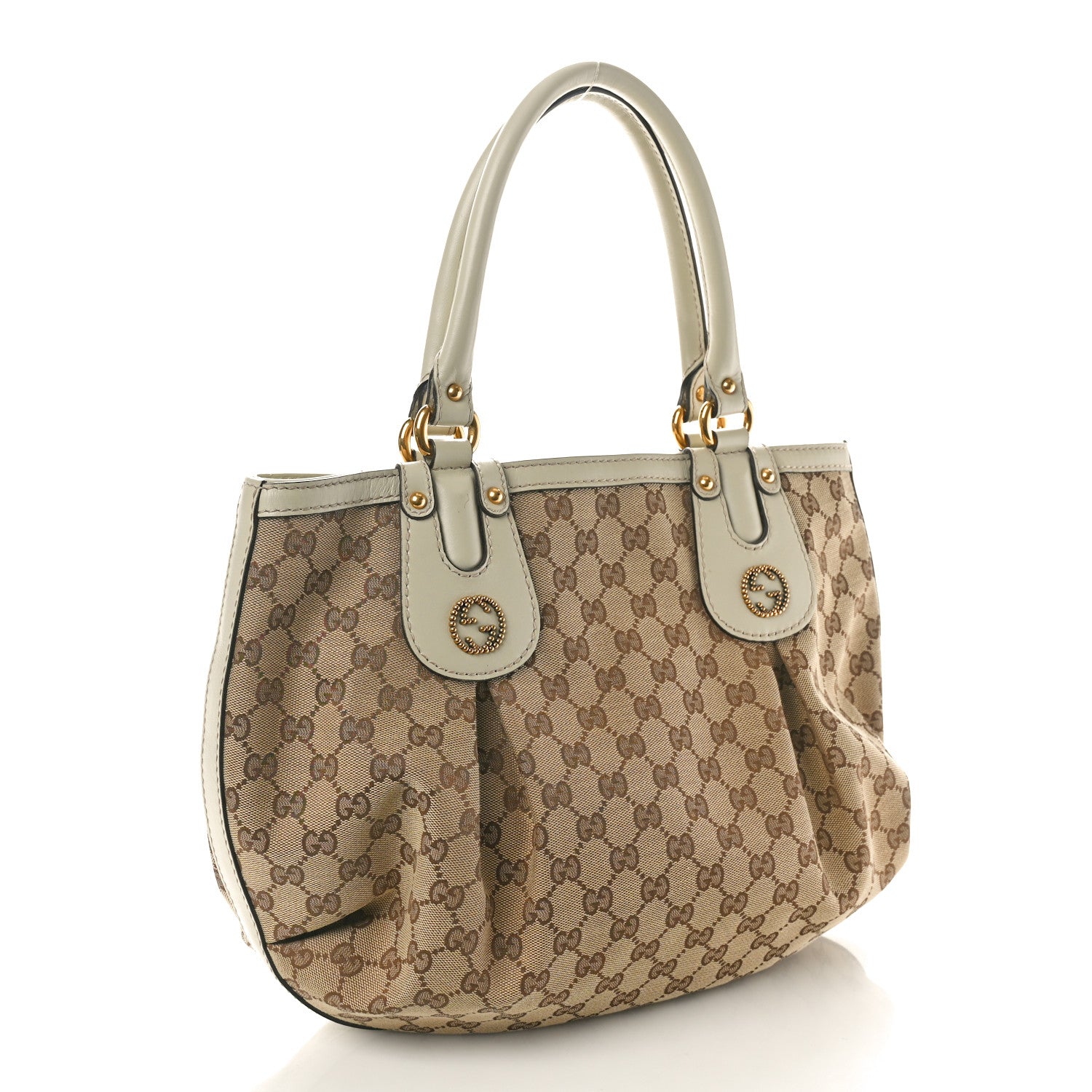 Gucci Monogram Medium Scarlett Studded Tote Beige 3 of 10