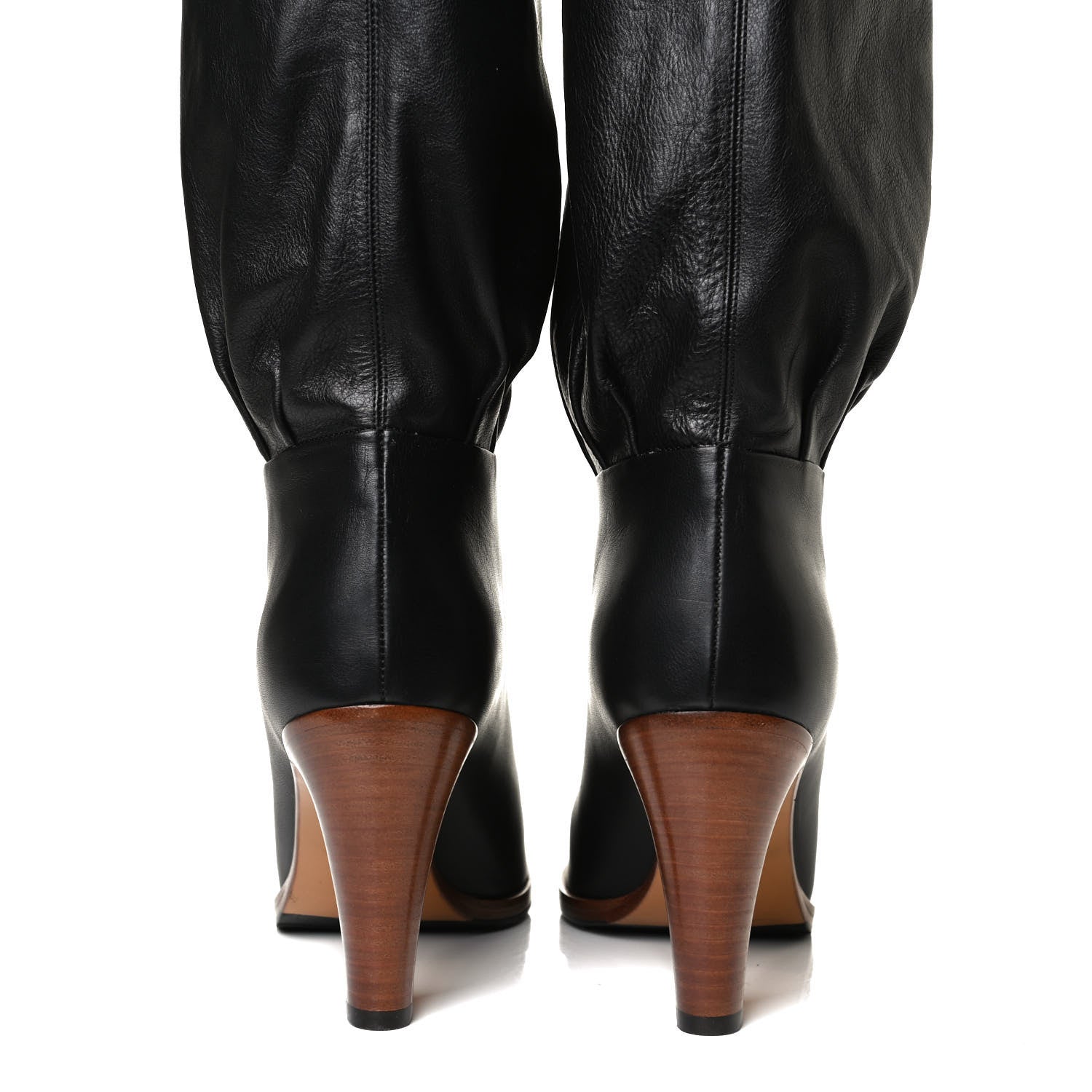 Gucci Deauville Calfskin Cinched Knee High Boots 36 Black 6 of 12