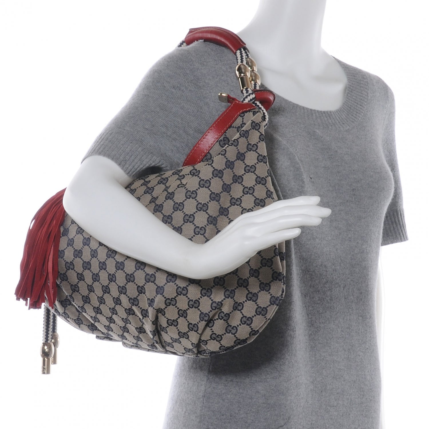 Gucci Monogram Acapulco Medium Hobo Navy 2 of 8