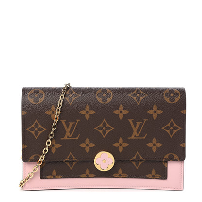 Louis Vuitton Monogram Flore Chain Wallet Rose Ballerine 1 of 10