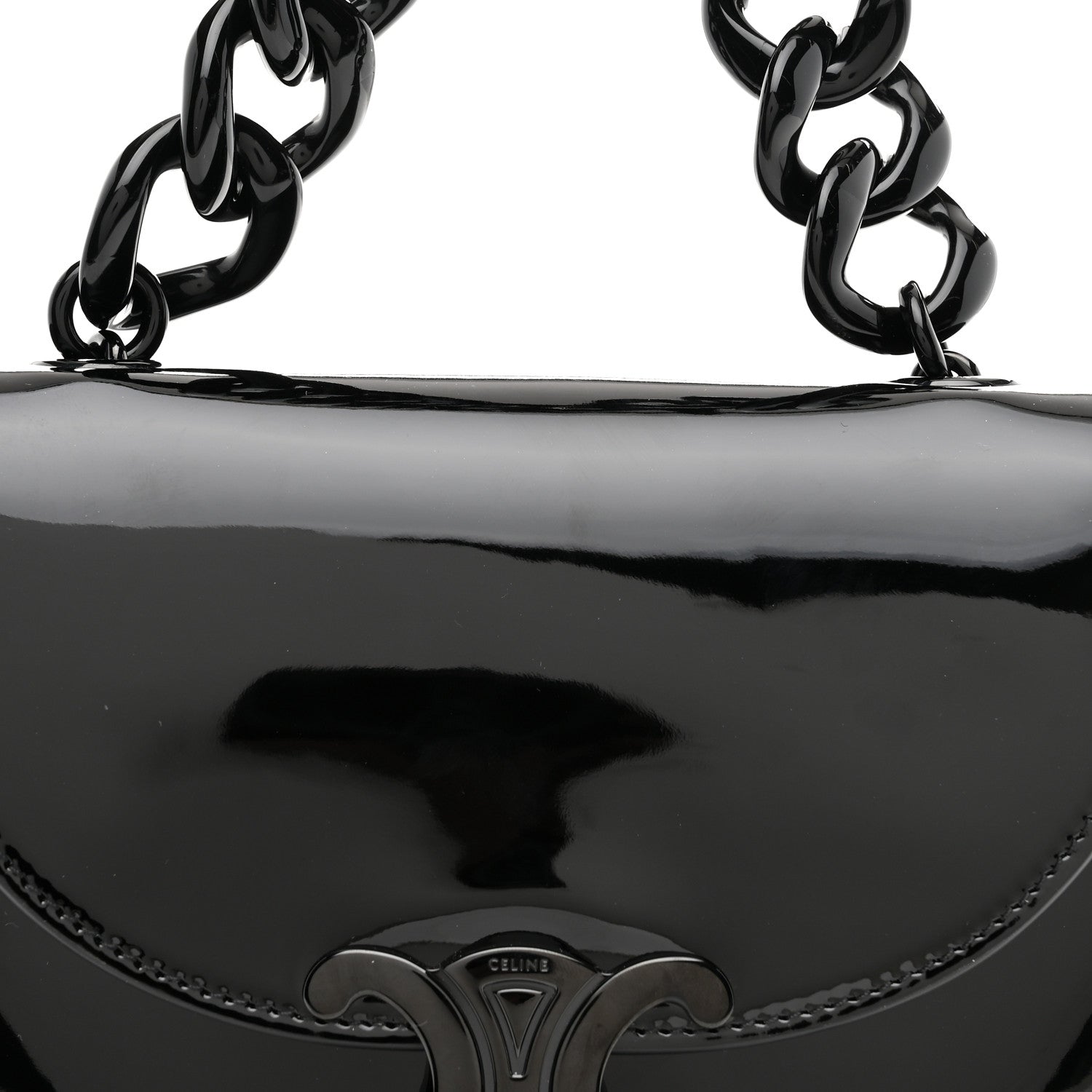 Celine Patent Calfskin Triomphe Small Besace Marley Black 8 of 10