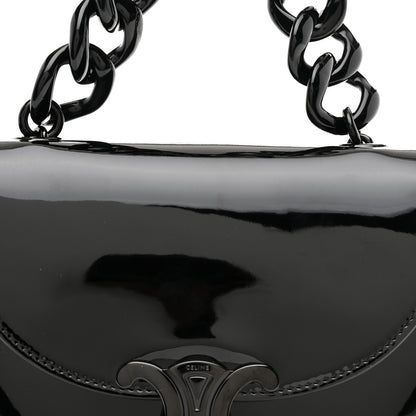 Celine Patent Calfskin Triomphe Small Besace Marley Black 8 of 10