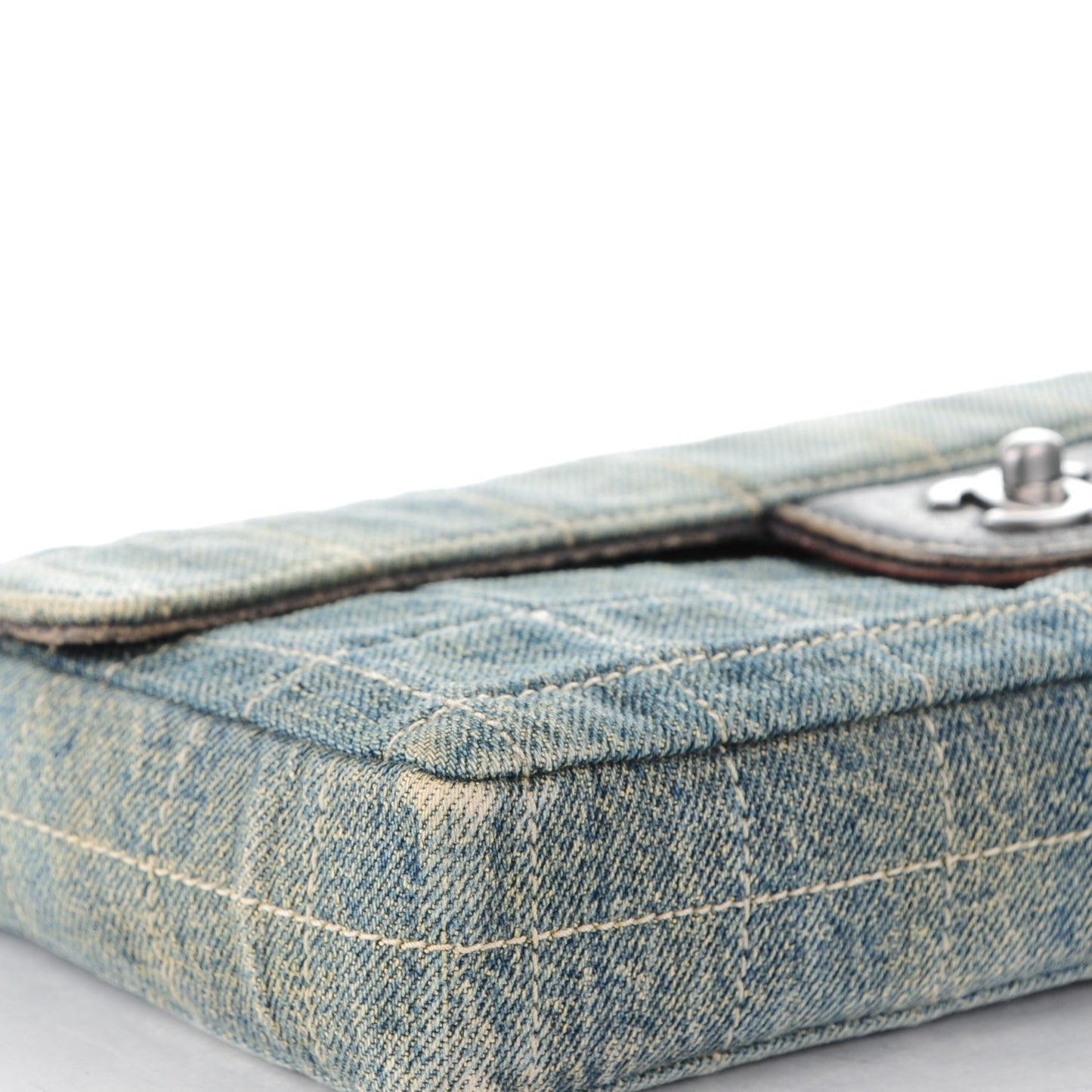 Denim Chocolate Bar Quilted East West Flap